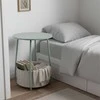 Relaxdays Šoninis staliukas, apvalus, šviesiai mėlynas