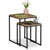 Relaxdays Šoninių staliukų komplektas, 54x40x40 cm, juoda, ruda
