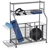 Relaxdays Sporto inventoriaus laikymo stovas, 111x118x42 cm, pilka