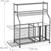 Relaxdays Sporto inventoriaus laikymo stovas, 111x118x42 cm, pilka