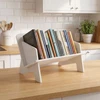 Relaxdays Stalo lentyna, balta, pasvirusi V formos, PVC