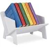Relaxdays Stalo lentyna, balta, pasvirusi V formos, PVC