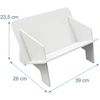Relaxdays Stalo lentyna, balta, pasvirusi V formos, PVC