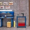 Relaxdays Stelažas garažui, 180x70x45 cm, mėlynas