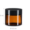 Relaxdays Gintaro spalvos stiklo kremo indelių rinkinys 60 ml
