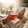 Relaxdays Stiklinių puodelių rinkinys, 6 vnt., Su rankenėle