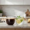 Relaxdays Stiklinių puodelių rinkinys, 6 vnt., Su rankenėle
