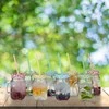 Relaxdays 8 geriamųjų stiklainių su šiaudeliais rinkinys