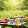 Relaxdays Stiklinių rinkinys, 4 kaukolės formos stiklinės su dangteliais