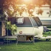 Relaxdays Stovyklavimo stalas 120x47x62 cm sidabrinis su laikymo vieta