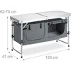 Relaxdays Stovyklavimo stalas 120x47x62 cm sidabrinis su laikymo vieta