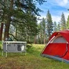 Relaxdays Stovyklavimo stalas 120x47x62 cm sidabrinis su laikymo vieta