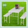 Lauko baldų komplektas Relaxdays Sulankstomas alaus palapinės komplektas, 73x120x61 cm, juodas