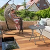 Relaxdays Sulankstomas sodo stalas su ratano imitacija