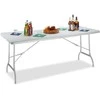 Relaxdays Sulankstomas sodo stalas, didelis, rudas