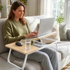 Relaxdays Sulankstomas staliukas nešiojamam kompiuteriui su medienos imitacijos paviršiumi
