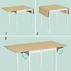 Relaxdays Sulankstomas valgomojo stalas 76x120x78 cm, MDF, metalas