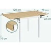 Relaxdays Sulankstomas valgomojo stalas 76x120x78 cm, MDF, metalas