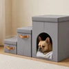 Relaxdays Sulankstomos 3 pakopų laipteliai gyvūnams su daiktadėže