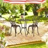 Lauko baldų komplektas Relaxdays Terasos bistro komplektas, 67x60 cm stalas, 85x41x41 cm kėdės, Aliuminis