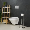 Relaxdays Tualeto rinkinys, 2 atsarginės šepetėlio galvutės, šviesiai ruda/sidabrinė, nerūdijantis plienas