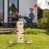 Relaxdays Tumbling Tower žaidimas 16.5x16.5x63 cm ruda juoda, mediena