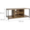 Relaxdays TV staliukas, 50x120x40 cm, rudas, metalinis rėmas