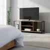 Relaxdays TV staliukas, 50x120x40 cm, rudas, metalinis rėmas