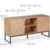 TV staliukas Relaxdays TV žemas staliukas, 60x120x38 cm, Ruda Juoda