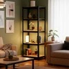Relaxdays Tvirta lentyna, 5 lentynos, šviesiai ruda/juoda, plieninė sandėliavimo