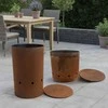 Relaxdays Ugnies dubuo, Corten plienas, ruda