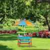 Relaxdays Vaikiškas pikniko stalo rinkinys su skėčiu nuo saulės
