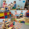 Relaxdays Vaikiškas pikniko suoliukas su kreidos lenta ir smėlio indais, pušis, su laikymo vieta