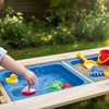Relaxdays Vaikiškas pikniko suoliukas su kreidos lenta ir smėlio indais, pušis, su laikymo vieta