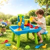 Relaxdays Vaikiškas žaidimų vandeniu stalas su suoliuku, 2 skyriai, 37 priedų rinkinys