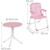 Relaxdays Vaikiškų stovyklavimo baldų komplektas 49,5x49,5 cm stalas reguliuojamas skėtis