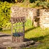 Relaxdays Vazonas, medinis sodo fontanas, 43x25x18 cm, natūralus