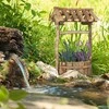 Relaxdays Vazonas, medinis sodo fontanas, 43x25x18 cm, natūralus