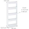 Relaxdays Siauras nišinis vežimėlis su 5 lentynomis