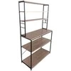 Relaxdays Virtuvinė lentyna, 167x100x40 cm, šviesiai ruda/juoda, metalas ir MDF