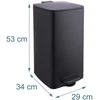 Relaxdays Virtuvinis šiukšliadėžė, 30L, juoda/sidabrinė