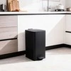 Relaxdays Virtuvinis šiukšliadėžė, 30L, juoda/sidabrinė