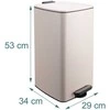Relaxdays Virtuvinis šiukšlių dėžė 30L smėlio spalvos