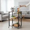 Relaxdays Virtuvinis vežimėlis, 3 lygiai, tamsiai rudas
