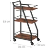 Relaxdays Virtuvinis vežimėlis 83x39x29 cm Rudas Juodas Metalinis Saugojimo