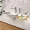 Relaxdays Vonios aksesuarų rinkinys, bambukas ir keramika, balta