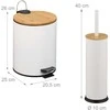 Relaxdays Vonios kambario rinkinys, 2 dalių, metalas, 5 l, su šiukšliadėže ir šepetėliu