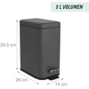 Relaxdays 5 l vonios šiukšliadėžė su švelnaus užsidarymo mechanizmu