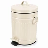 Relaxdays Vonios šiukšliadėžė su pedalu, apvali, retro stiliaus, 5 l
