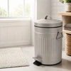 Relaxdays Vonios šiukšliadėžė su pedalu, apvali, retro stiliaus, 5 l